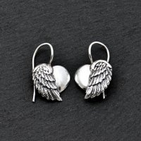 Cercei de argint pentru damă "Inimă de înger"