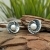Cercei de argint cu perlă pentru damă "Nufăr"